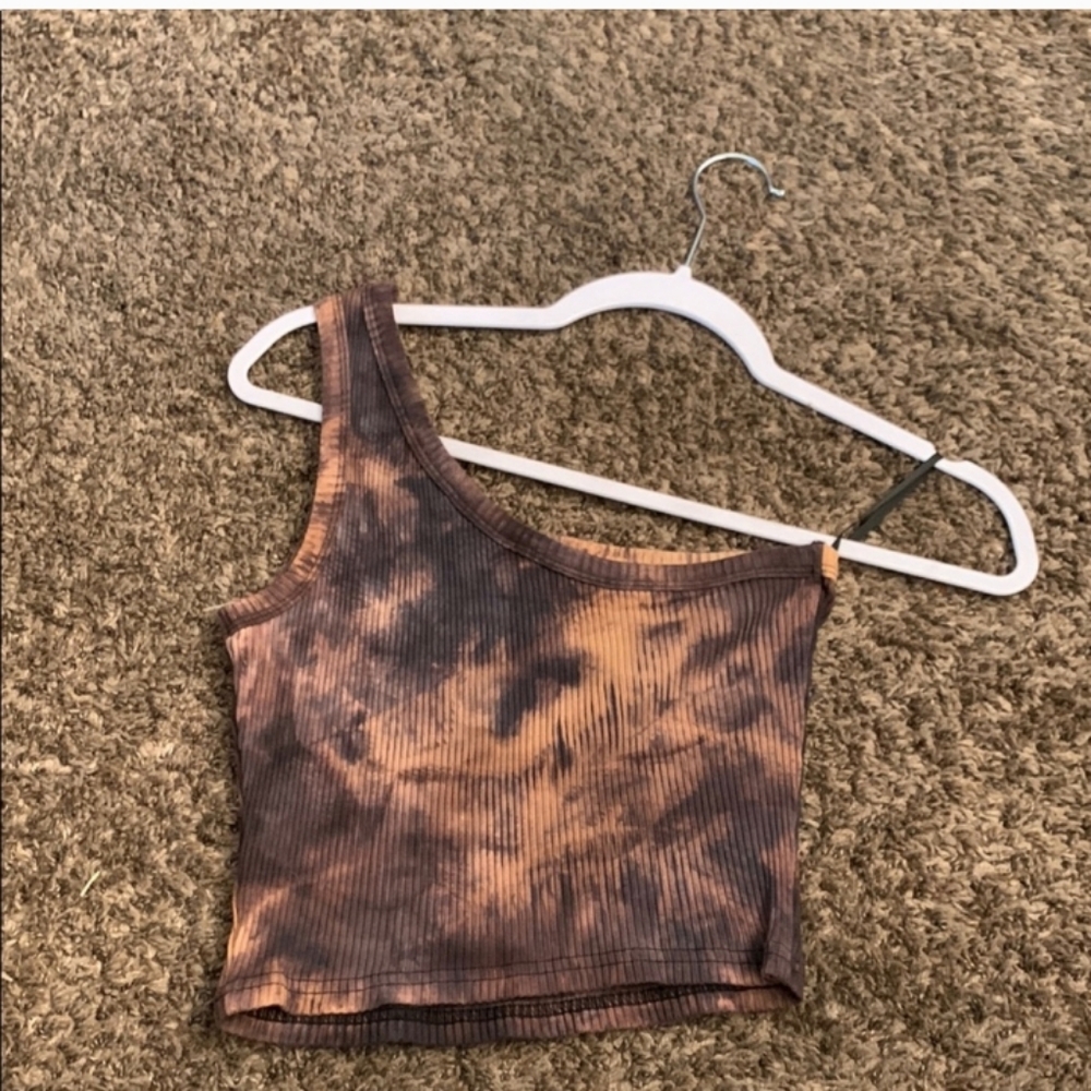 Shein Tie-Dye One-Shoulder Crop Top Tank Size Medium